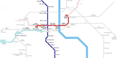 Metro mapa Varsovia, polonia