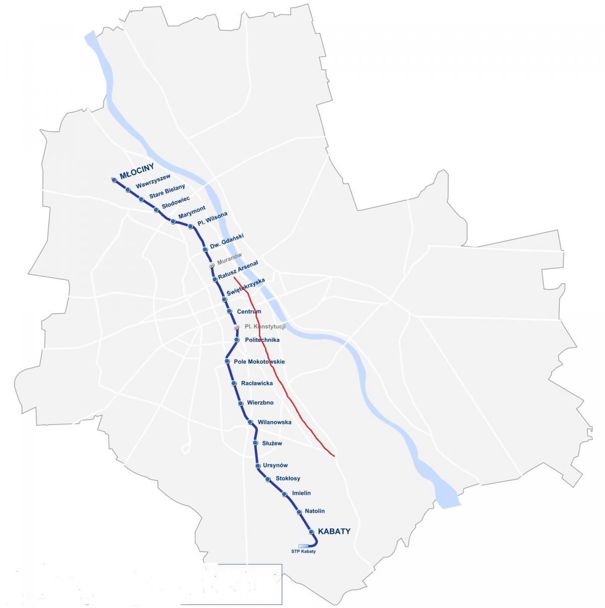 Mapa Varsovian errege ibilbidea 