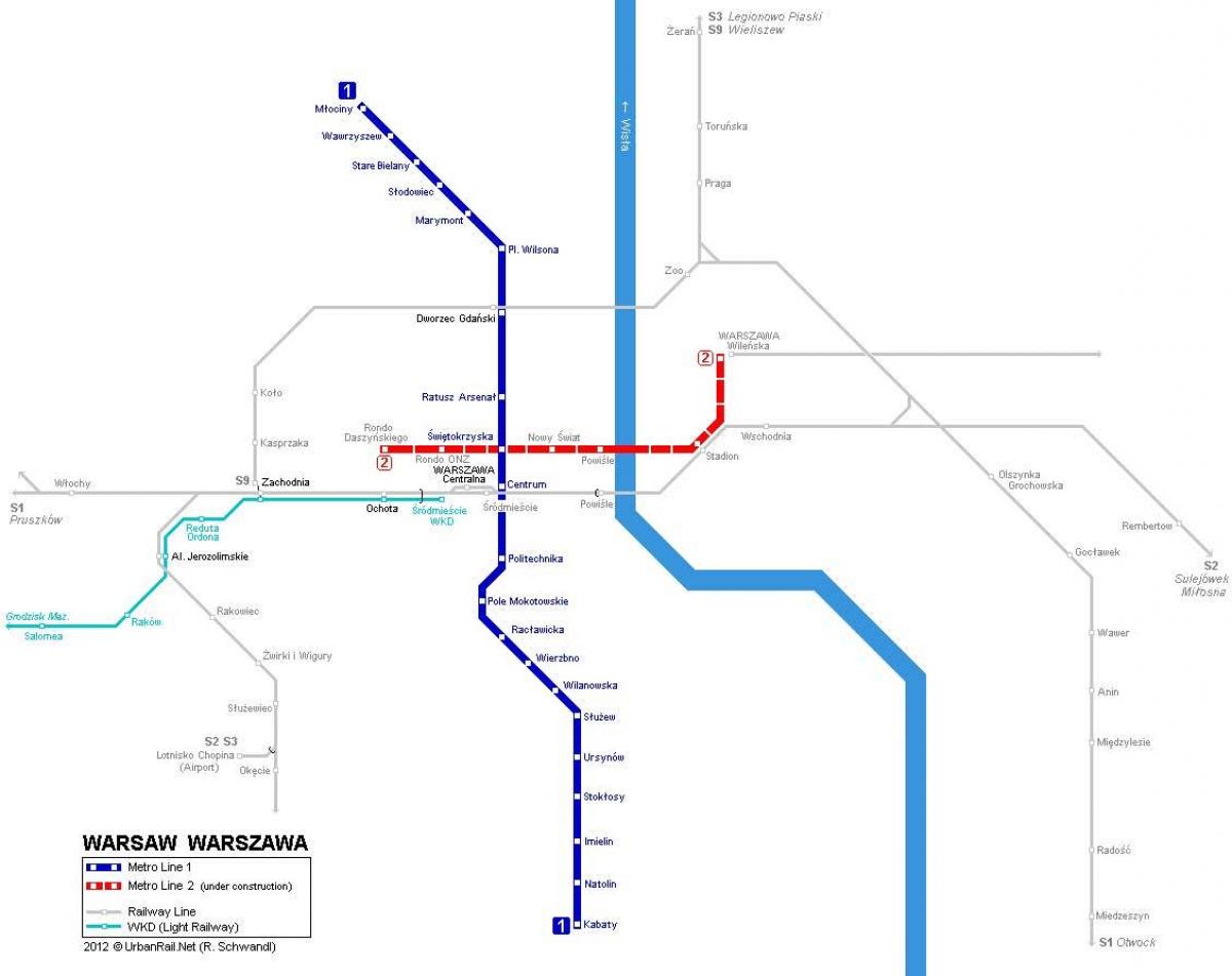mapa metro Varsovian