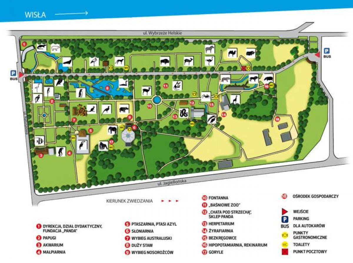 Mapa Varsovian zoo 